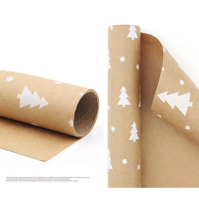 Emballage Papier Kraft Kraft Simple Face Nouvel An Arbre de Noël Décoration de Noël Fournitures de Fête Papier Cadeau Scrapbooking