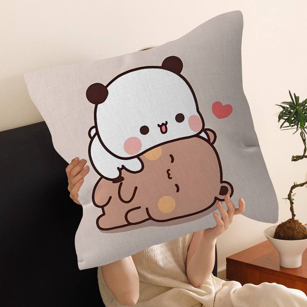 Bear Cartoon Kawaii DDudu BBubu Pillow Anime Pillow Sofa Bed Head Pillow Cover Cushion Cover 45x45 cm Fashion