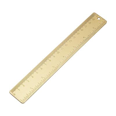 Mosiężna Linijka Prosta Linijka Plastikowe Narzędzie Pomiarowe dla Ucznia Szkoła Biuro(20 cm, 7,9 cala)