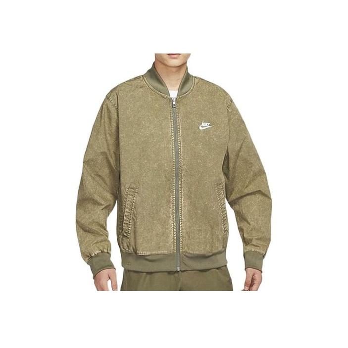 Nike Embroidered Logo Slim Fit Zip-Up Jacket With Pointed Collar Men Jackets Military-Green DQ4590-222