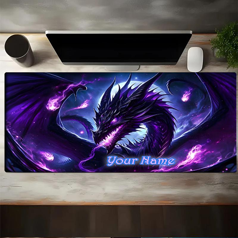 1PC Custom Name Purple Dragon Fantasy Art Mouse pad, keyboard and mouse desk pad, for computer notebook Birthday Gift For Any Room Or Office