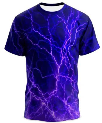 Herren T-Shirt mit 3D-Blitzmuster Sommer kurzärmelig lässig Rundhals atmungsaktiv Streetwear personalisiertes Oberteil