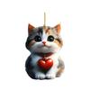 Cute Cat Dog Rose Pendants 2D Acrylic Keychain Novel Pet Themed Charm for Car Mirror Bag Home Festive Decoration