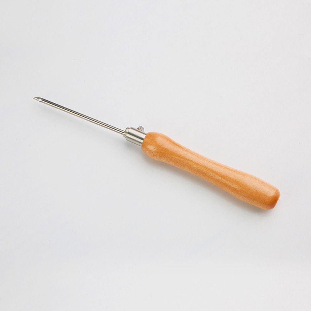 5Pcs Wooden Handle Punch Needle Set 2.5mm/3.5mm/5mm Tailors Awl Set  For Beginner Embroidery