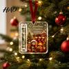 Christmas Cash Gift Ornament Holder Ornament, Acrylic Angel Santa Cat Money Decor for Xmas Tree, Holiday Party Hanging Decoration with Lanyard Present