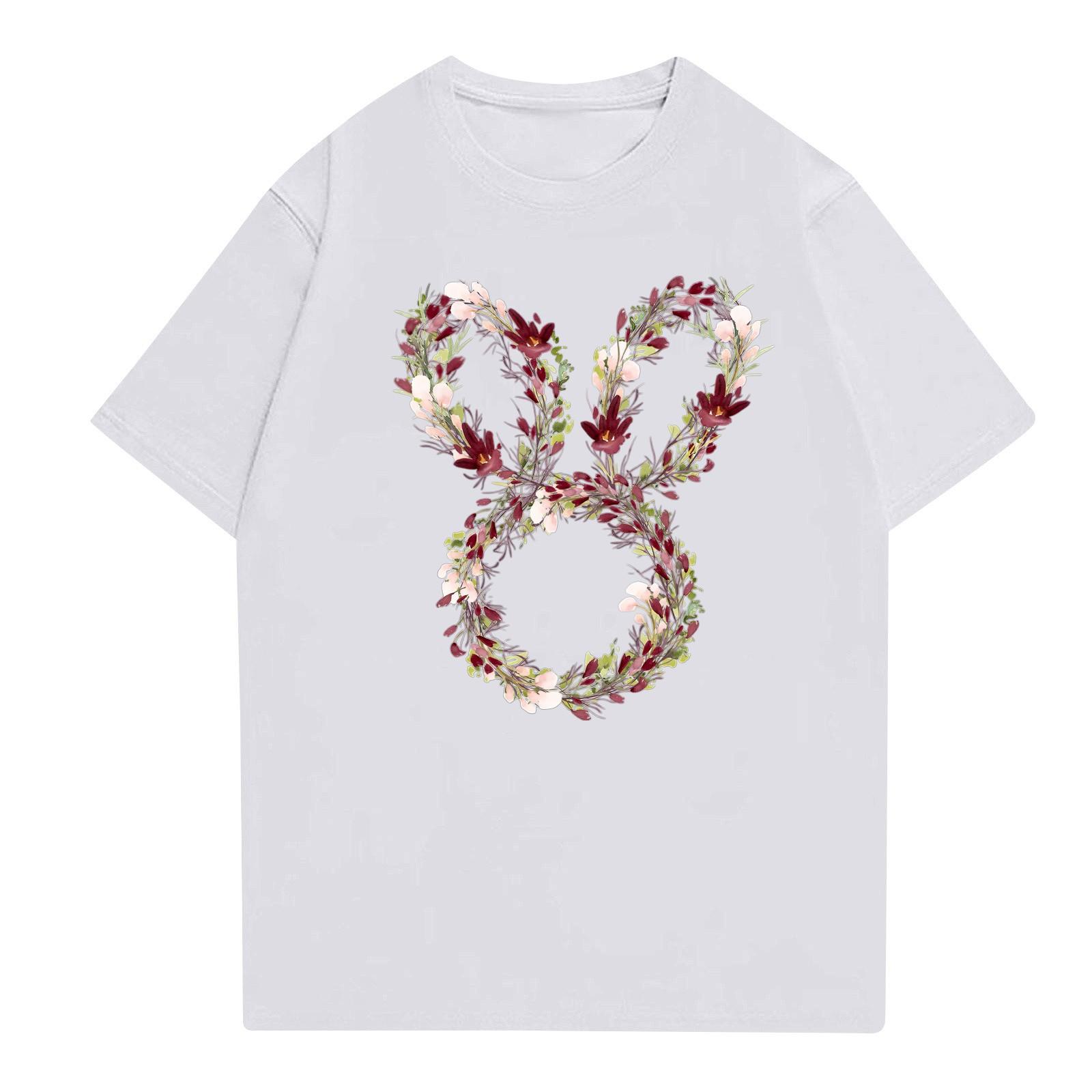 

Жіноча повсякденна футболка з круглим вирізом і короткими рукавами XXL білий