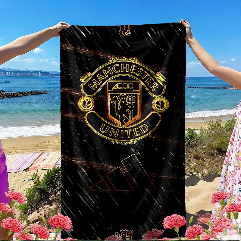 Manchester Football Print Beach Towel, Versatile Lightweight Absorbent Beach Towel for Pool Surf Yoga Bathroom, Perfect Birthday Holiday Gift