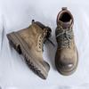 Boots Men Lace Up High Top Boots Men's Cow Suede Leather Winter Fashion Plush Warm Shoes Outdoor Sneakers Non-Slip Ankle Boots