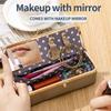 Portable Cosmetic Storage Pouch with Mirror Sunglasses Storage Case  for Lipstick