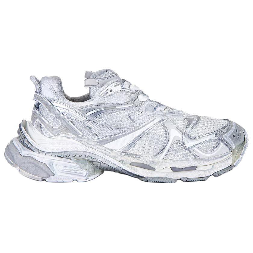 Balenciaga Runner2.0 Artificial Leather Low Top Chunky Sneakers Men's White 779066W3RXP9110