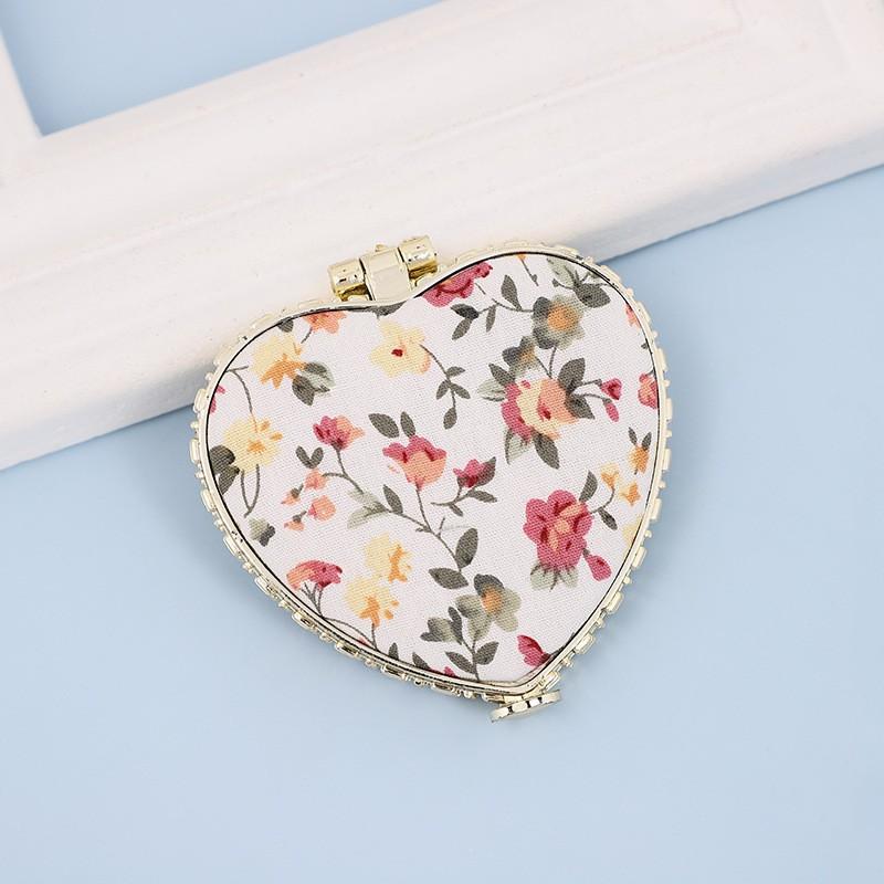 Pocket Floral Mirror Mini Makeup Compact Portable Two-side Folding Make Up Mirror Women Vintage Cosmetic Make Up For Gift
