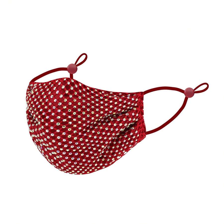 Rhinestone Decor Protection Face Mask, New Arrival Lightweight Breathable Mask for Men & Women, Sparkly Daily Dust Mask