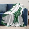 Iridescent Geometric Pattern Throw Blanket Abstract Teal Green Mosaic Design Sofa Bed Cover Decorative Throw Blanket