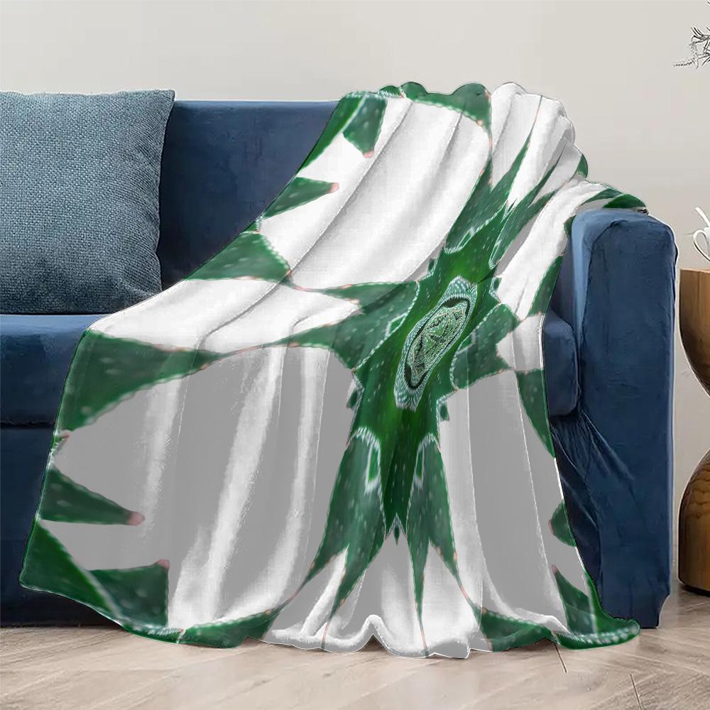 Iridescent Geometric Pattern Throw Blanket Abstract Teal Green Mosaic Design Sofa Bed Cover Decorative Throw Blanket