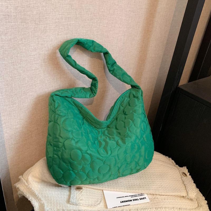 New trendy cotton clothes large capacity rhombus embroidery thread underarm tote bag women's bag autumn shoulder oblique span bag