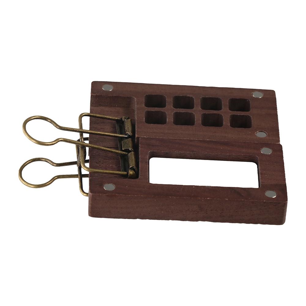 Black Walnut Wooden Paint Empty Box Empty Box 8 Grid 0.5ml Watercolor Paint Palette Acrylic