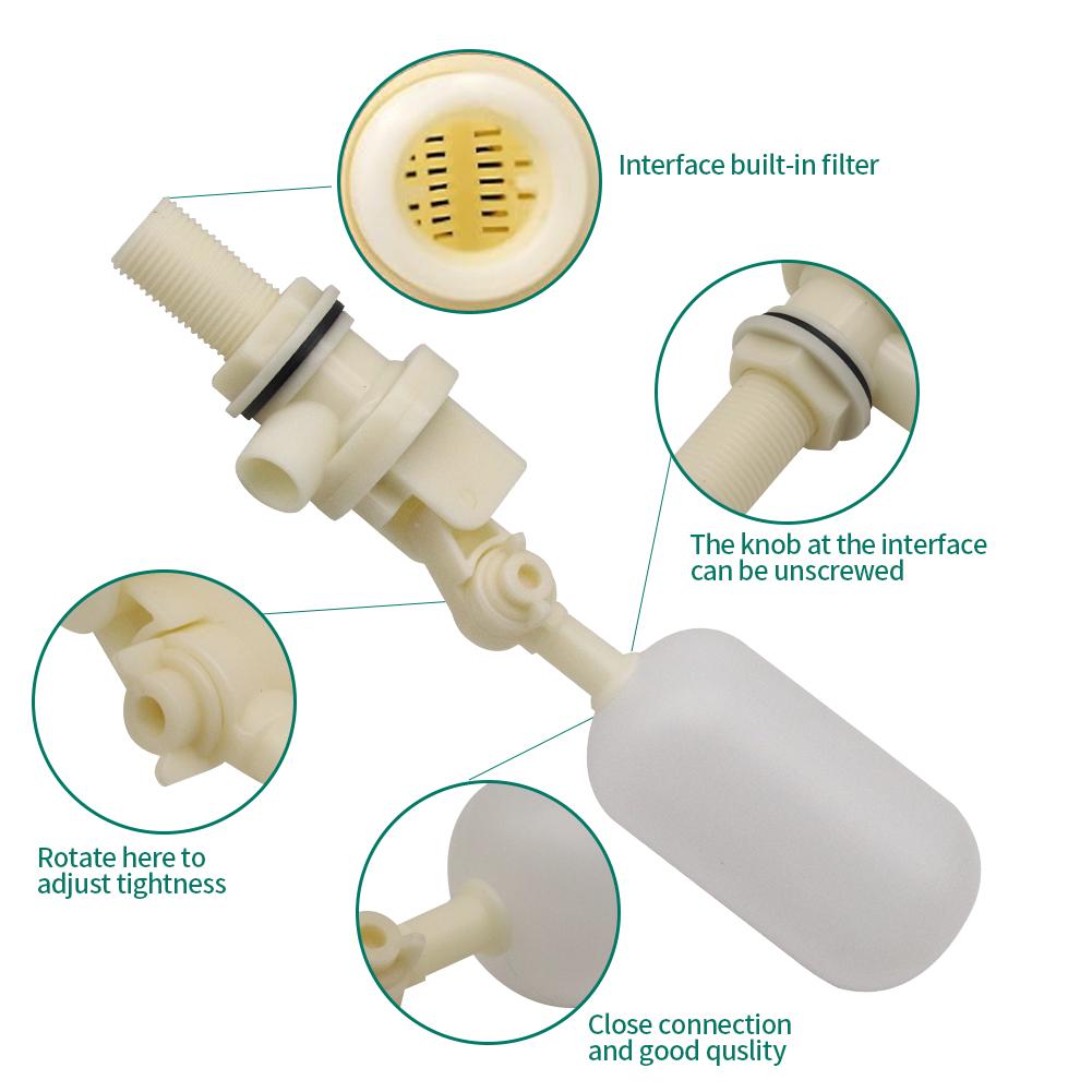 3Pcs Cattle Water Float Valve 1/2" for Automatic Water Bowl Horse Goat Sheep Pig Dog Water Trough Farm Livestock Supplies