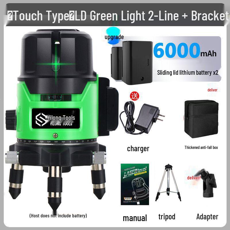 High-Precision Outdoor Laser Level with Infrared, Green, and Blue High-Brightness Beams - 2, 3, and 5-Line Automatic Leveling