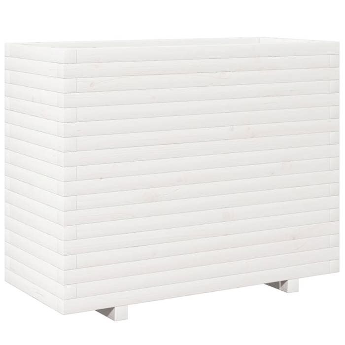 VidaXL Jardinière blanc 90x40x72,5 cm bois de pin massif, jardinière d'extérieur, bac à fleurs, bac à tomates, jardinière de 3282595