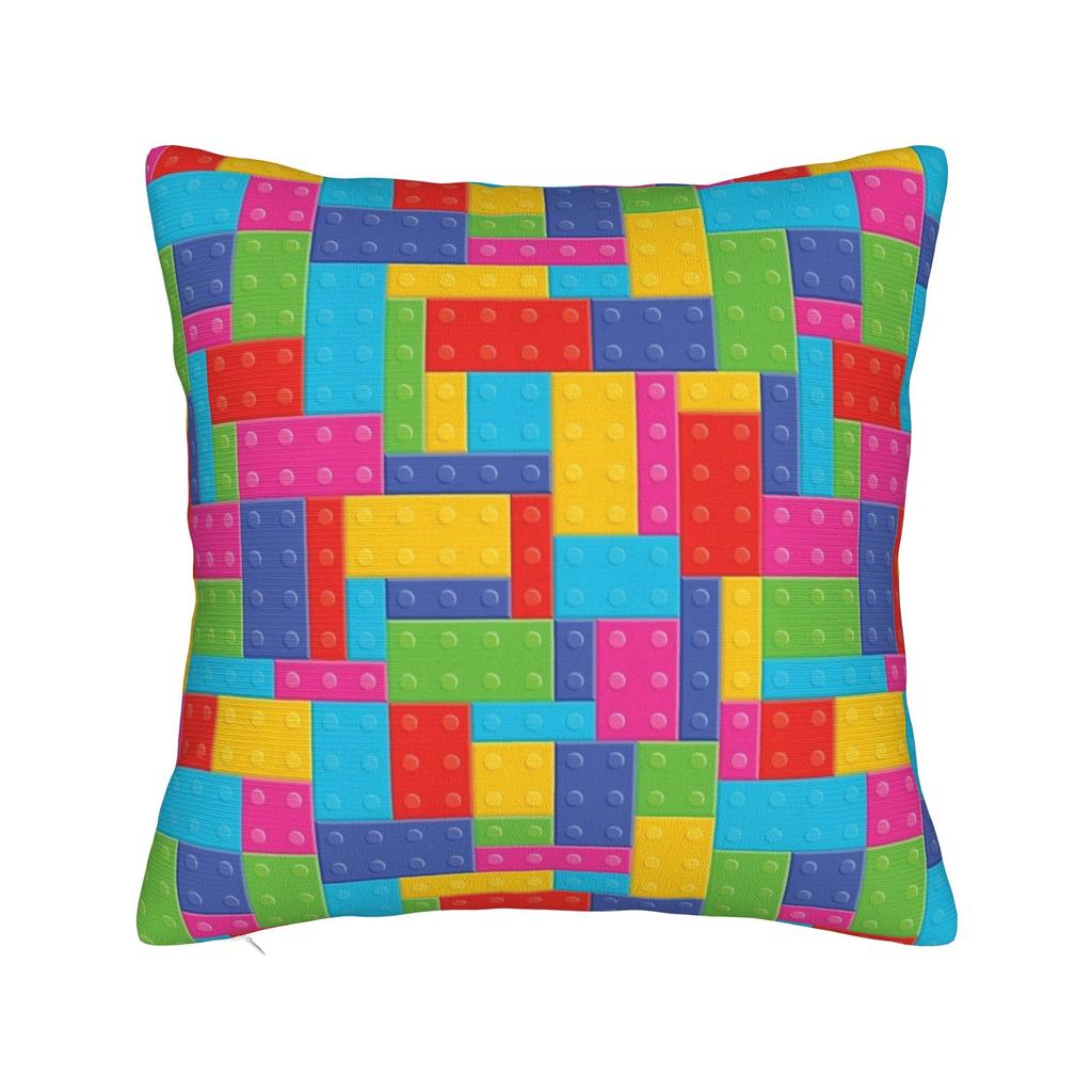 Rainbow Building Blocks Pattern Pillow Cover Soft Cushion Cover Morden Pillow Case For Living Room Bed Chair