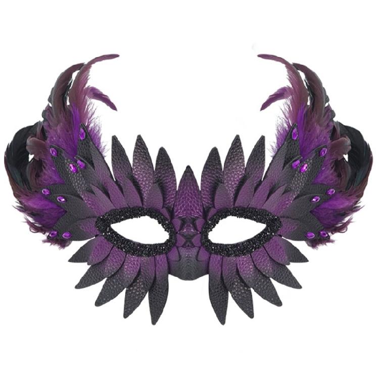 Adjustable Half Face masquerades Mask Owl Feather Accents Ergonomic Design For Costume Parties And Stage Performances
