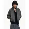 Blaexit Old Money Style Houndstooth Harrington Wool Jacket Men's Thickened Autumn and Winter Short Cotton Coat