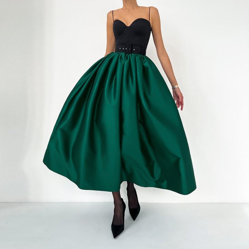 2026 Womens Flowy A-Line Midi Skirt