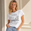 Neues 90er Unisex T-Shirt Mit Paris Aufdruck T-Shirt Mädchen Kurzärmelig Rundhals Lässiges Oberteil Sommer Und Frühling Unisex Kleidung