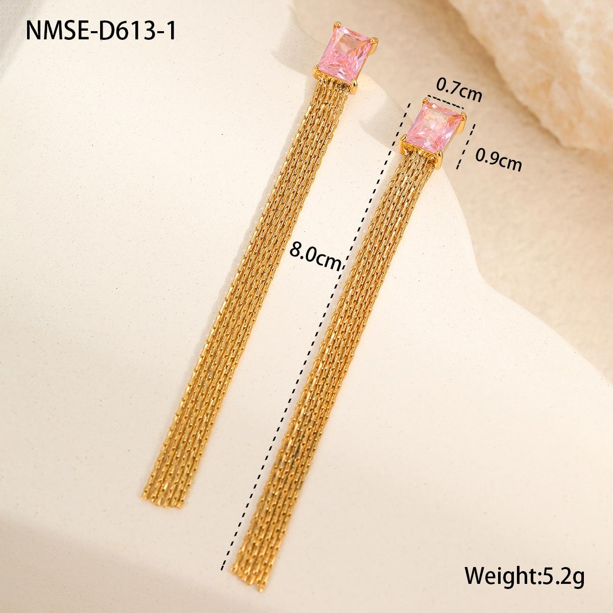 GEMCHIC Women s Stainless Steel Tassel Rhinestone Zircon Earrings Fashion Drop Earrings
