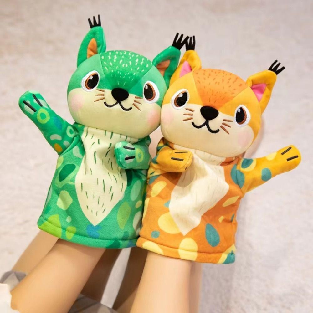 Storytelling Stuffed Plush Squirrel Toys Squirrel Hand Finger Story Puppet Parent-child