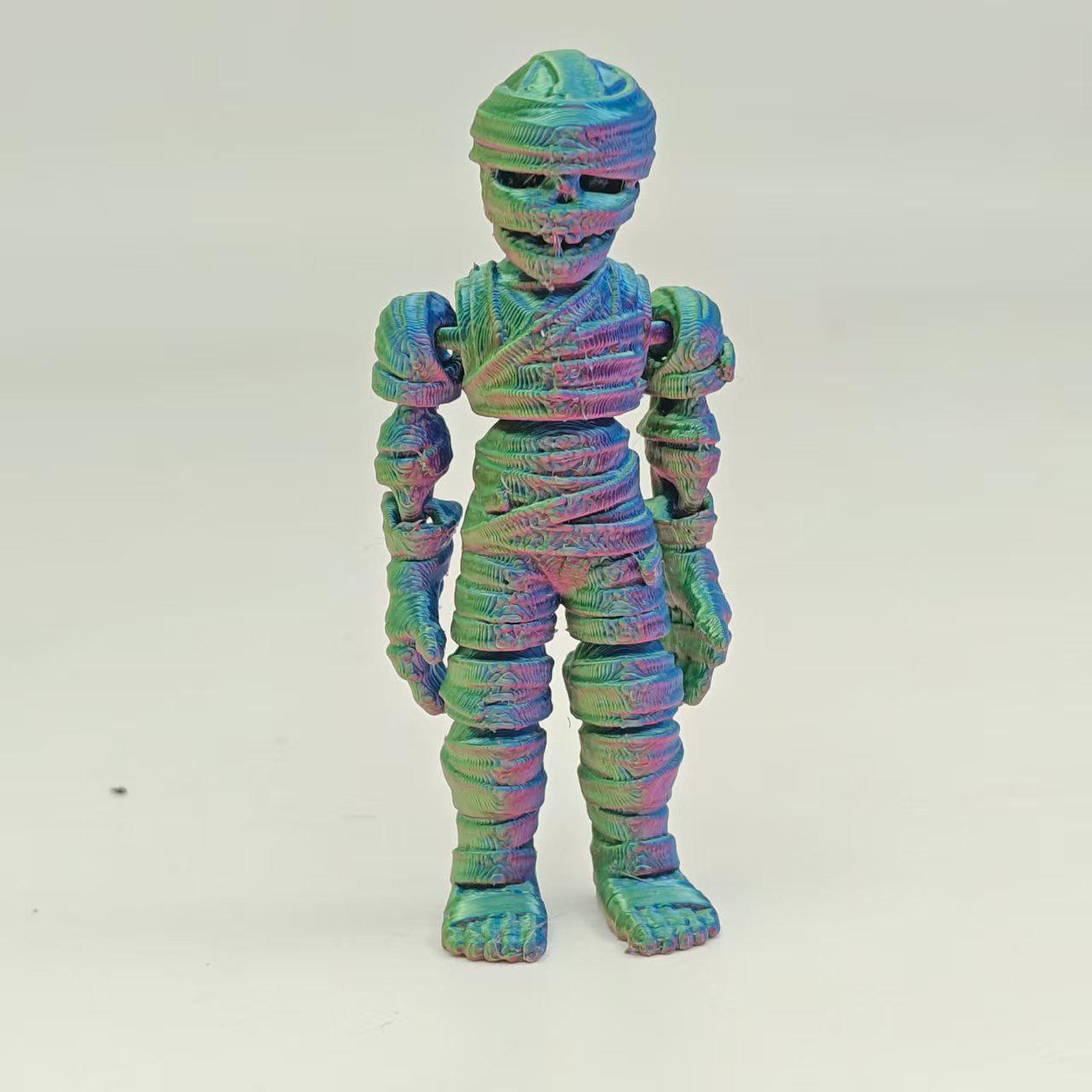 3D Printed Egyptian Mummy Halloween Decoration with Pyramid & Sphinx