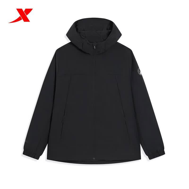 XTEP Men s Fleece-Lined Winter Windbreaker M чёрный