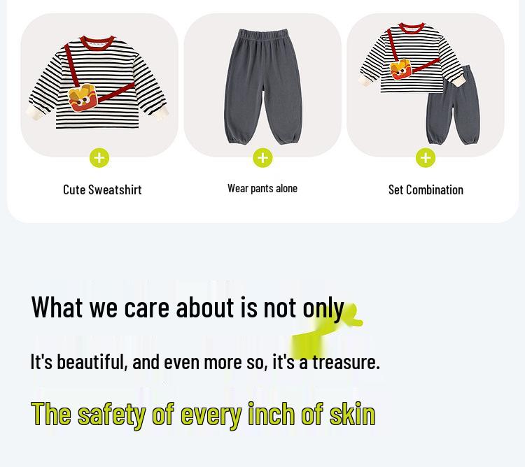 Dududu Children's Spring Cartoon Hoodie & Sweatpants Set - Boys' or Girls' Two-Piece Outfit