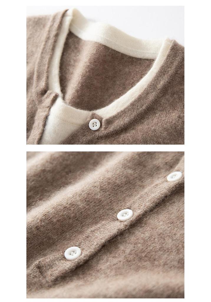Stylish Women's Faux Two-Piece Cashmere Knit Sweater - Loose, Slimming, Versatile Pullover