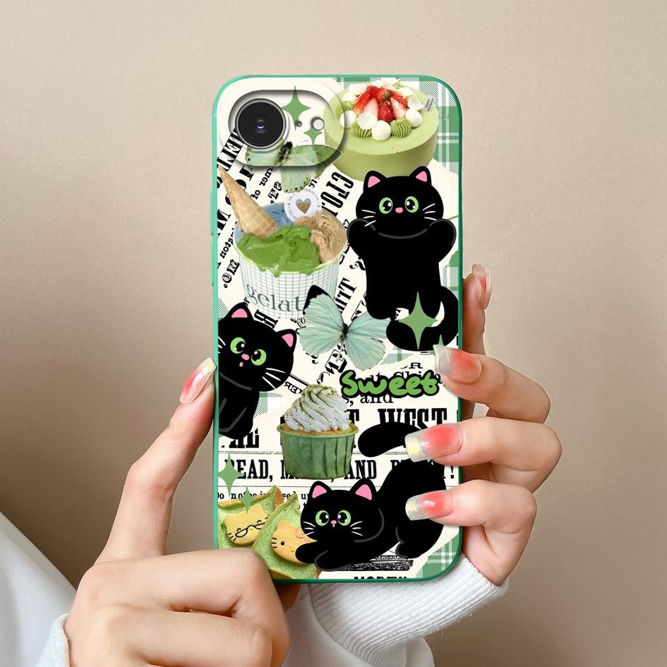 Cute Lucky Girl Phone Case For Apple iPhone 16e Soft Liquid Silicone High Quality Anti Drop Durable Anti Slip Protective Shell For Apple Bumper Covers