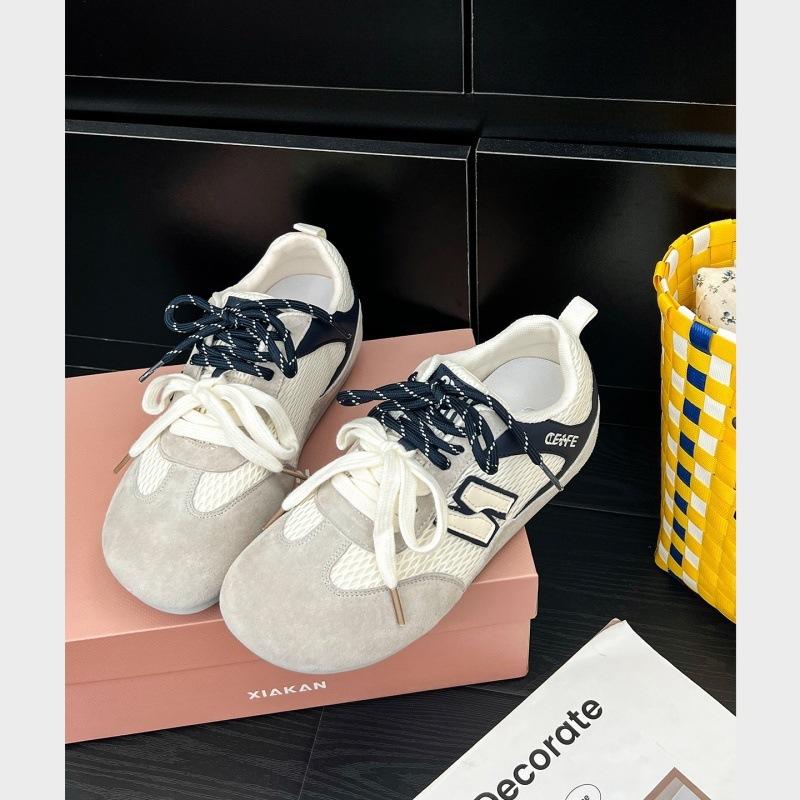 

Spot version~ inner height increase 5cm retro German training shoes women s summer 2025 new versatile sports and leisure Forrest Gump shoes 40 синий