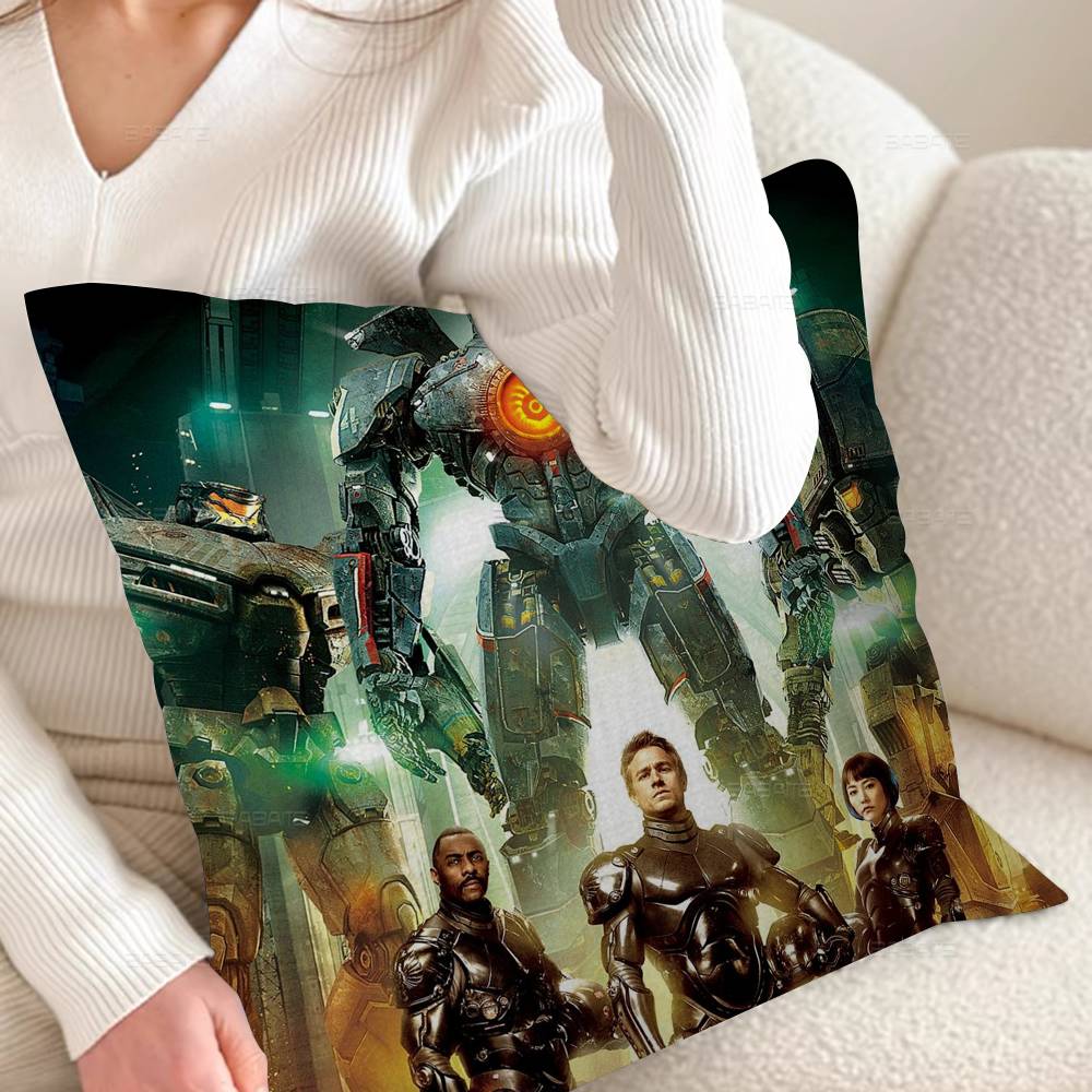 Movie P-Pacific Rims Pillow Covers Cartoon Sofa Decorative Home Double-sided Printing Short Plush Cute Cushion Cover
