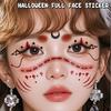 1set Halloween Face Tattoo Stickers Pumpkin Bat Star Moon Fake Freckles Temporary Tattoo Stickers for Music Party Festival Decor