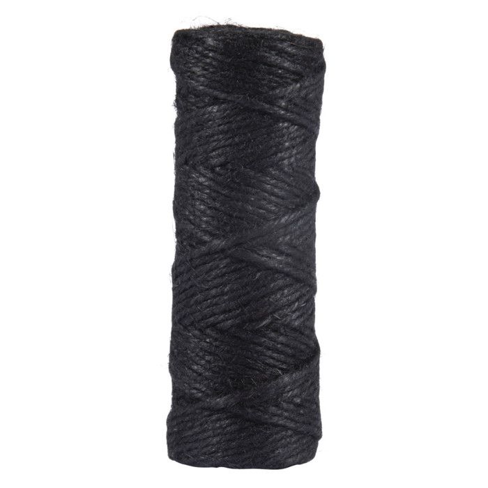 Fil de jute, 3, 3,5mm ø, noir, bobine 50m