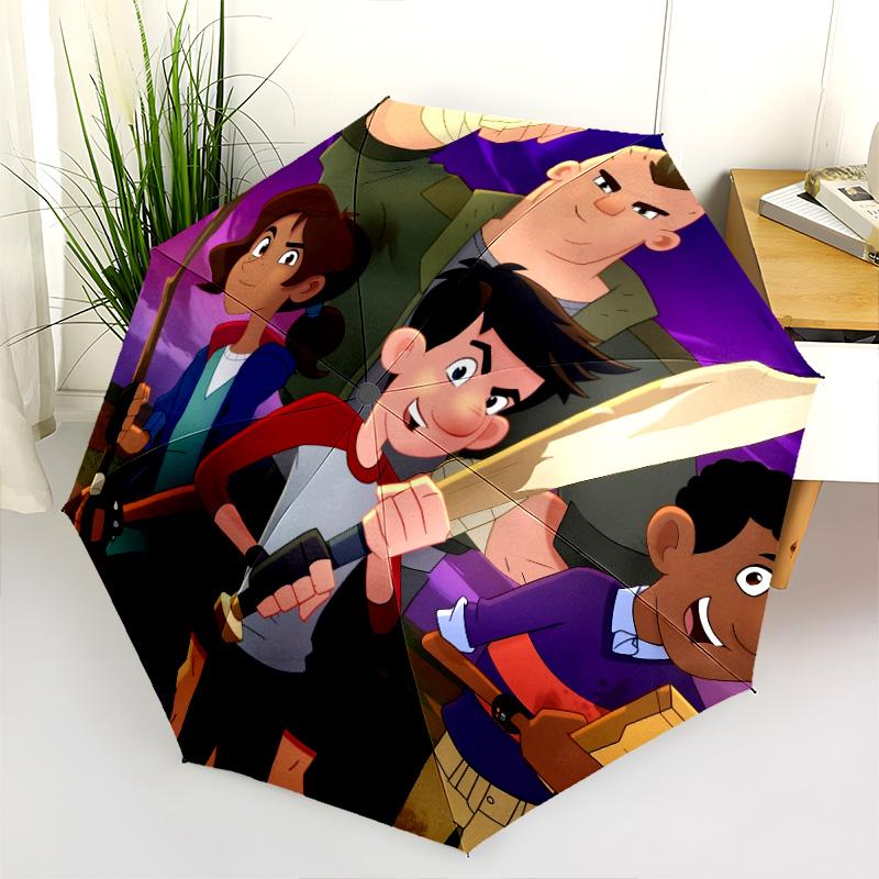 The Last Kids on Earth pattern, automatic folding umbrella, portable and foldable design, 8 ribs, a Christmas or birthday gift.