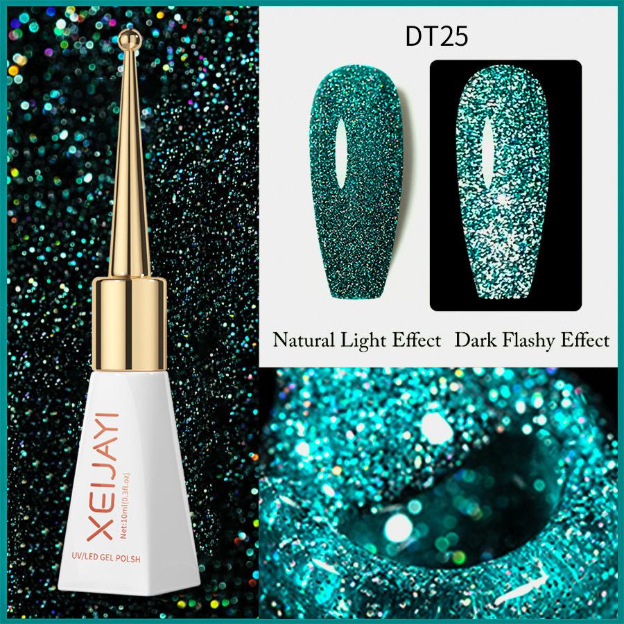 Multicolor Holographic Glitter Gel Polish Intense Sparkle 3D Diamond Shimmer Metallic Flash UV/LED Cured