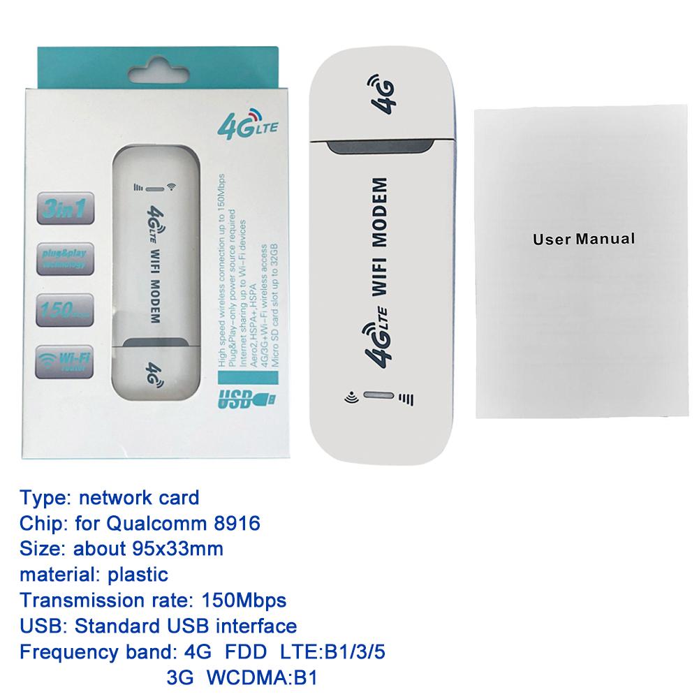 4G WiFi Router Nano SIM Card Portable Wifi LTE USB 4G Modem Pocket Hotspot Antenna WIFI Dongle 150Mbps Modem Stick