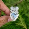 Sterling Silver Owyhee Blue Opal Gemstone Bezel Stackable Art Deco Flower Ring