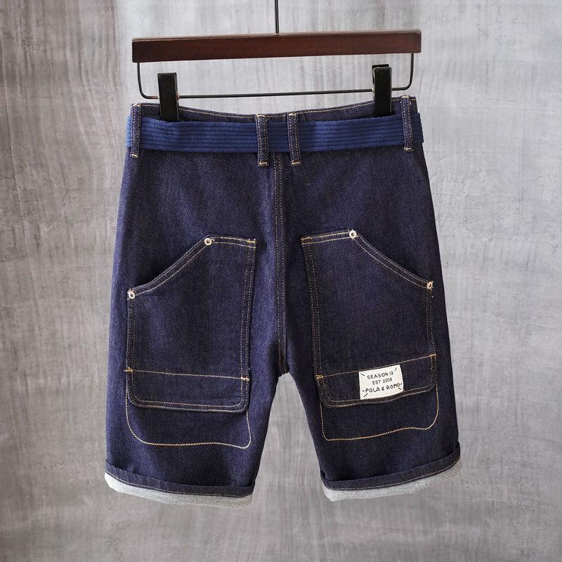 WTEMPO Herren Sommer Workwear Shorts Lose Plus Size Denim Shorts Retro Casual Shorts Weites Bein Shorts Anzug Shorts Outdoor Strandhosen