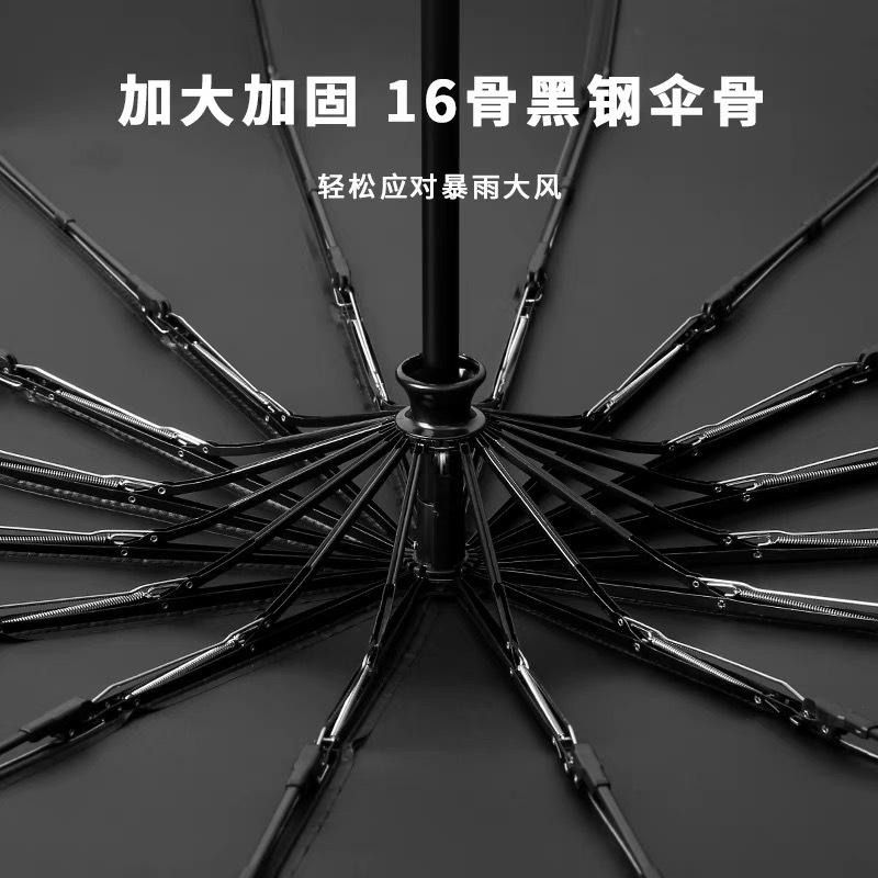 16-Bone Automatic Umbrella Double Men's and Women's Folding Umbrella Sunshade and Sun Protection Dual-purpose Umbrella Three-fold Business