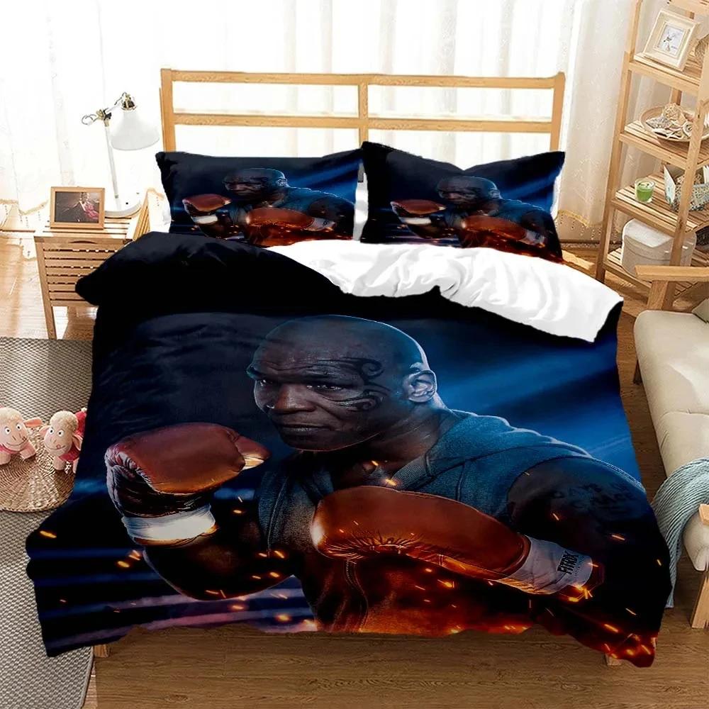 3D Print Mike Tyson Boxing Champion Bedding Set Boys Girls Twin Queen King Size Duvet Cover Pillowcase Bed Boys Adult Bedroom