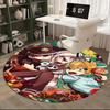 1pc Anime Cartoon Design Round Carpet  Office Chair Mat, NonSlip Rug for Home Decor, Living Room