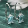 Elegante quadratische hellblaue synthetische Zirkon-Hängeohrringe für Damen, Hochzeitsbankett, baumelnde Ohrringe, Schmuckzubehör, Geschenke