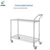 OLOMM 2-Tier Stainless Steel Wire Shelf Cart with Handle