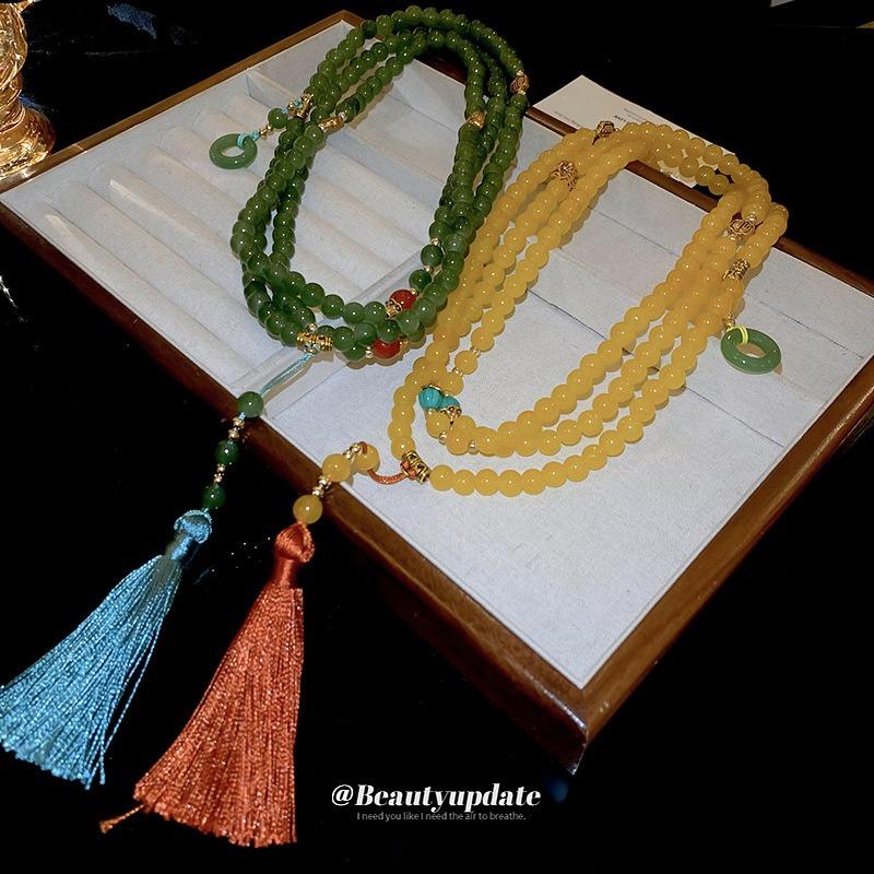 New Chinese-style Long Beaded Necklace, Guochao Retro One, Wear More Sweater Chains, Niche Ethnic Style, New Necklace Women